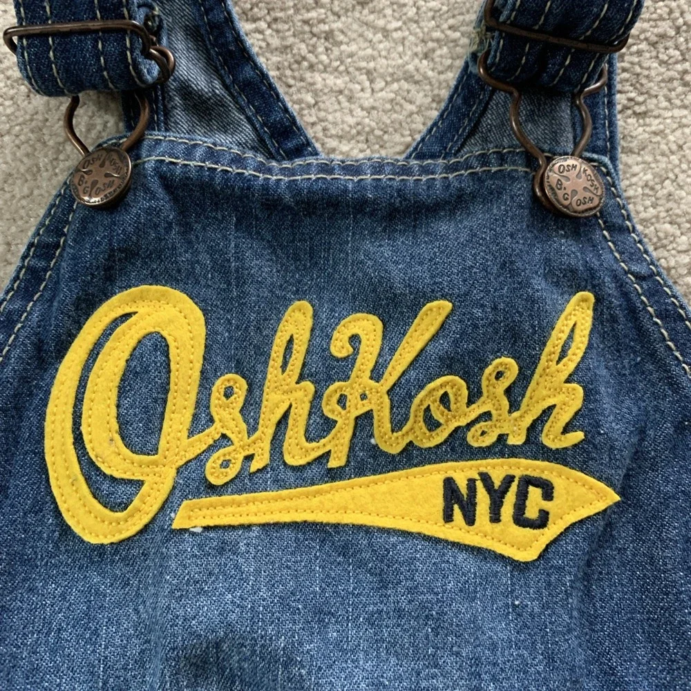 OshKosh 95 NYC DIV Overall Bib 18 Months Blue Jean Denim Vestbak‎ Carpenter